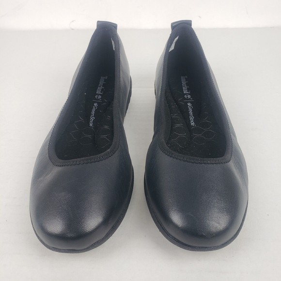 Timberland BRADSTREET ULTRA Ballerina Ballet Black Leather Flats Size 5.5 - Picture 2 of 16